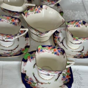 Standard China Teacups Saucers Creamer Bowl, vintage China Tea Set, Gift For Her